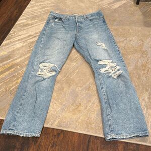 Levi’s Premium Wedgie Straight jeans size 29 distressed with button fly EUC